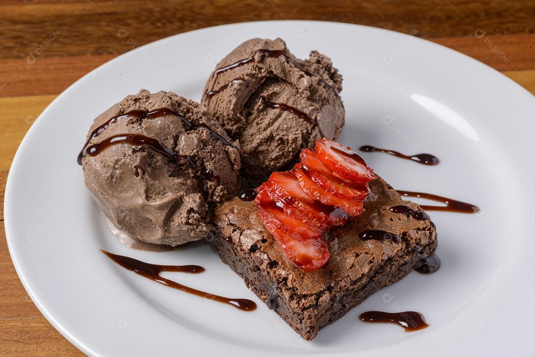 Brownie com sorvete 